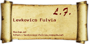 Levkovics Fulvia névjegykártya